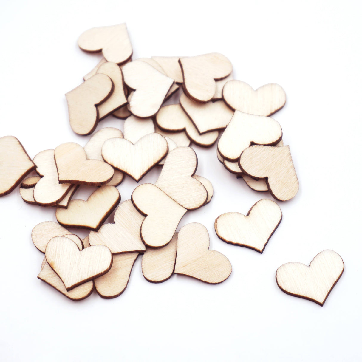 Heart Shape, Unfinished Wooden Embellishments 40-ct