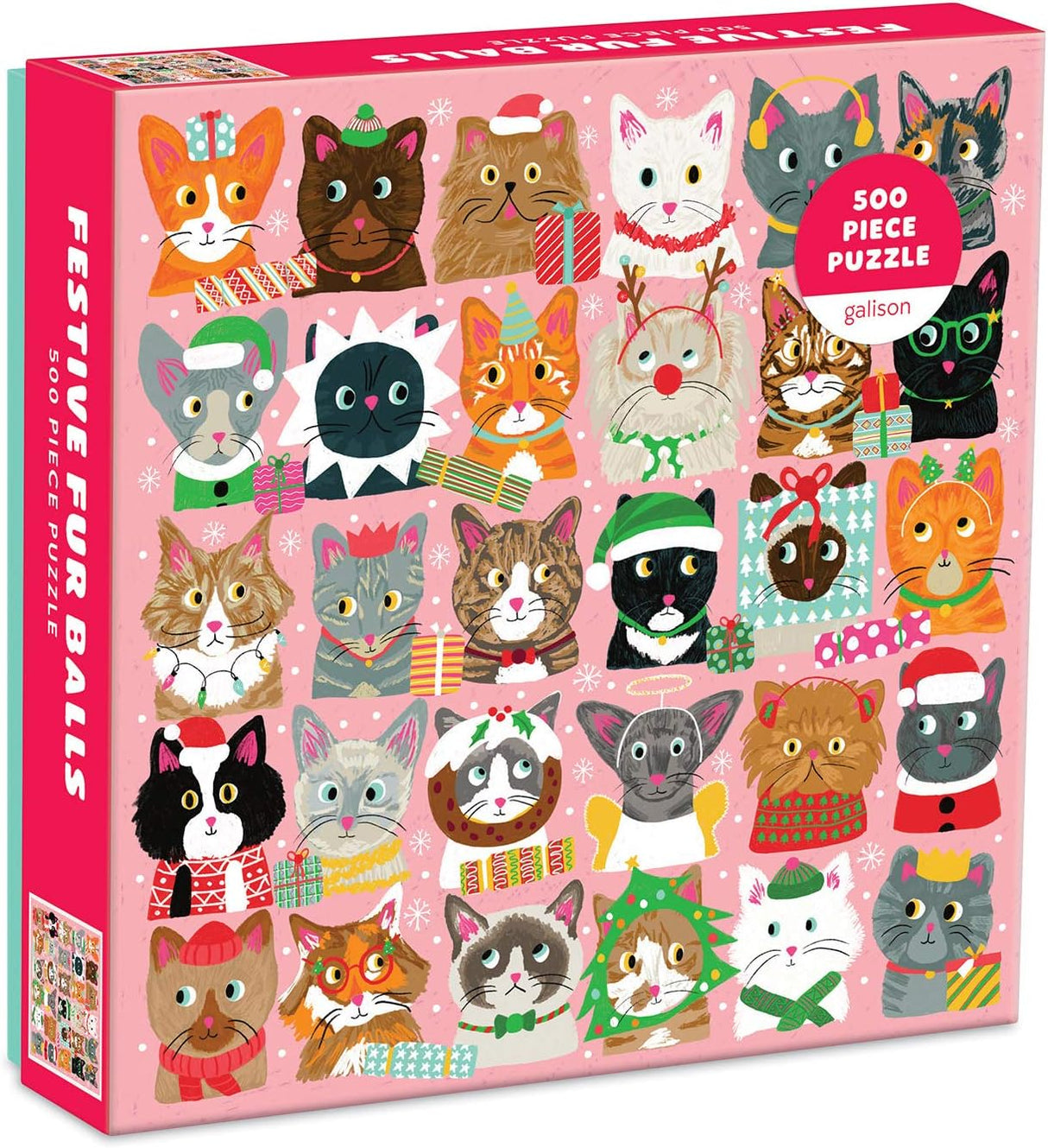 Galison Festive Furballs Puzzle 500 Pieces