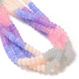 12-Multi-color Dyed Jade Smooth Rondelle Beads Size 5x8mm 15.3'' Strand