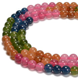 Chakra Rainbow Dyed Jade Smooth Round Beads 8mm  15.5''Strand