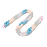 01-Multi-color Dyed Jade Smooth Rondelle Beads Size 5x8mm 15.3'' Strand