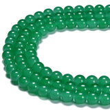 Green Crystal Glass Smooth Round Beads Size 10mm 15.5" Strand