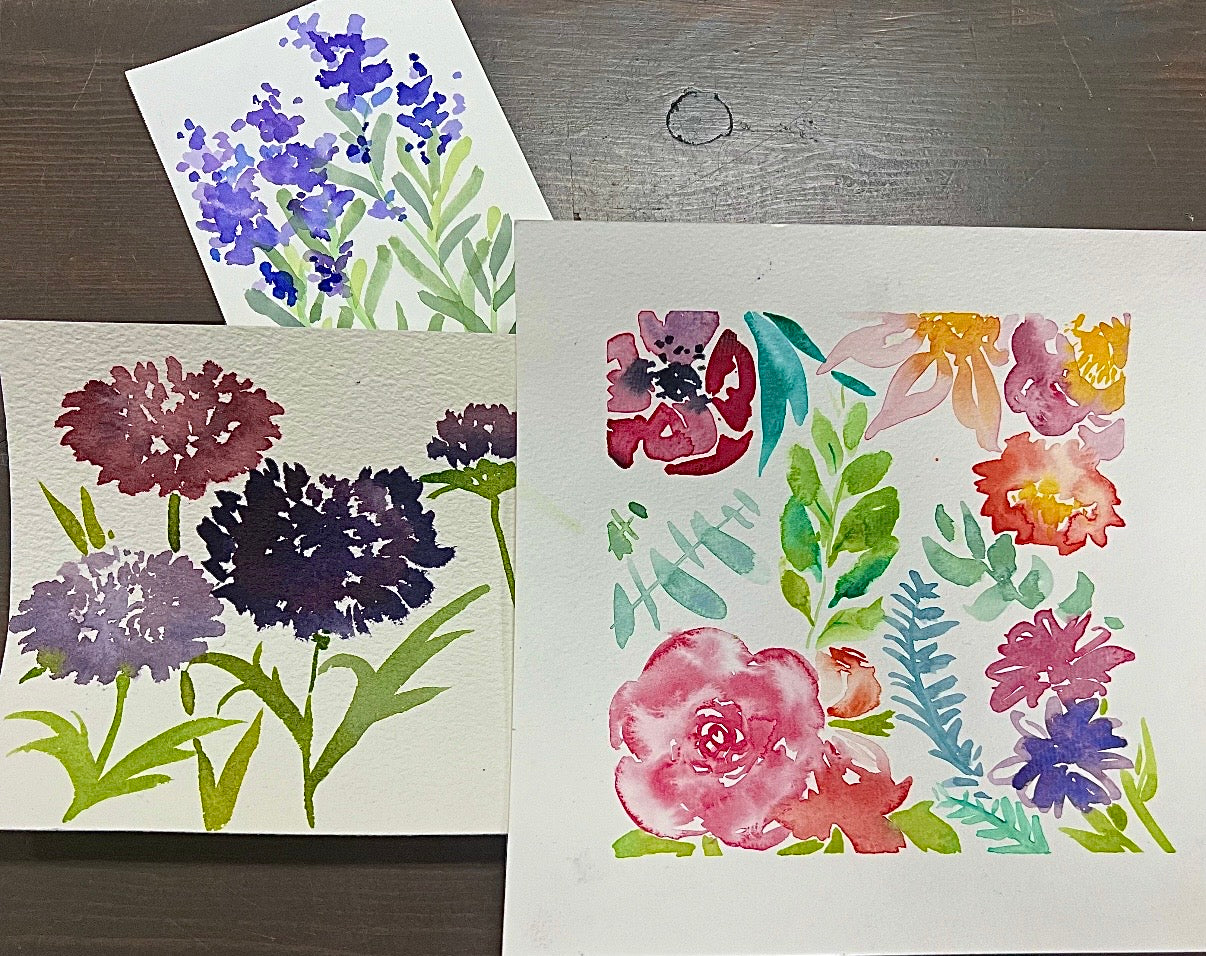 Floral Theme Watercolor Class September 29