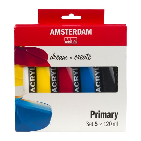 Amsterdam Standard Series Acrylic Paint Sets 5-Color Primary Set - 120ml