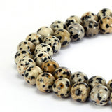 Dalmatian Jasper Smooth Round Beads 4mm 6mm 8mm 10mm 12mm Approx 15.5" Strand