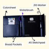 A5 Travel Paint Kit | Watercolor Set | Vegan Leather