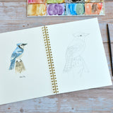 Watercolor workbook, Backyard Birds Watercoloring book