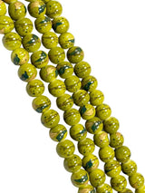 8mm Floral Porcelain Beads Strands, 8mm Ceramic Round