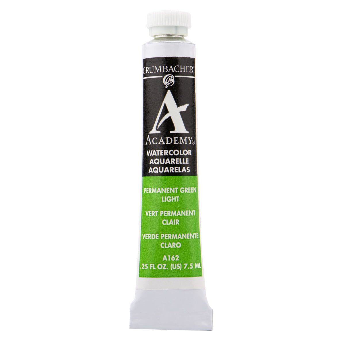 Grumbacher Academy Watercolor, 7.5ml Tube, Permanent Green Light