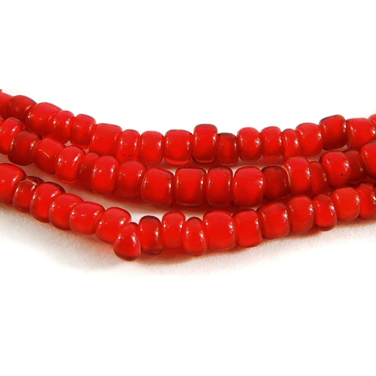 Old Red Whitehearts Venetian Trade Beads