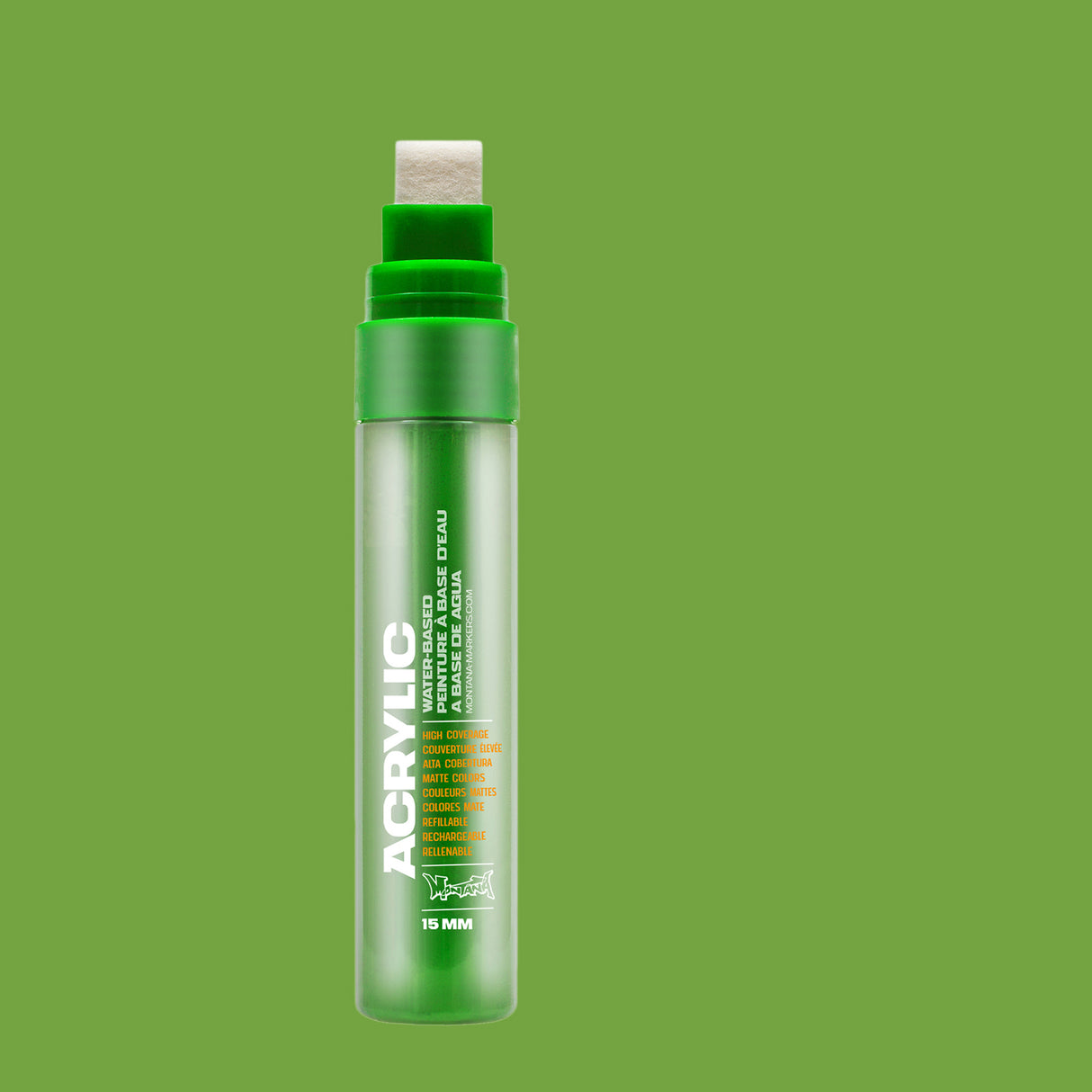 Montana Cans Acrylic Paint Marker, 15mm, Standard Nib, Shock Green