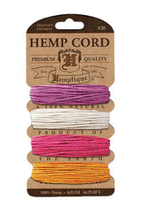 Hemptique True Hemp Cord 20lb 120'-Razzle Dazzle