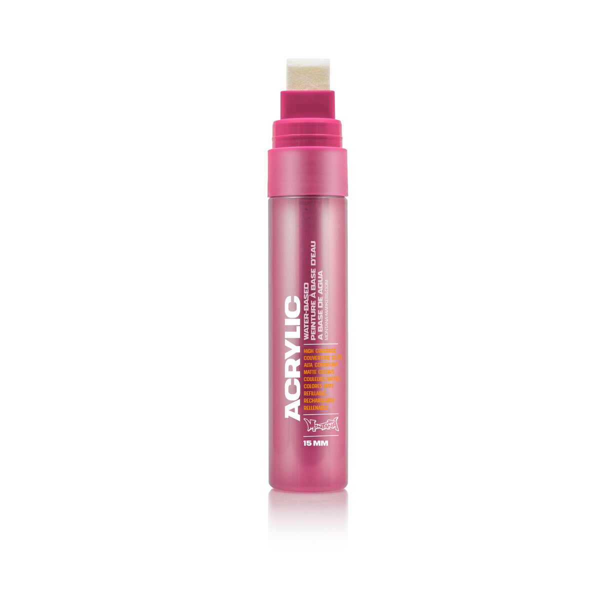 Montana Cans Acrylic Paint Marker, 15mm, Standard Nib, Shock Pink