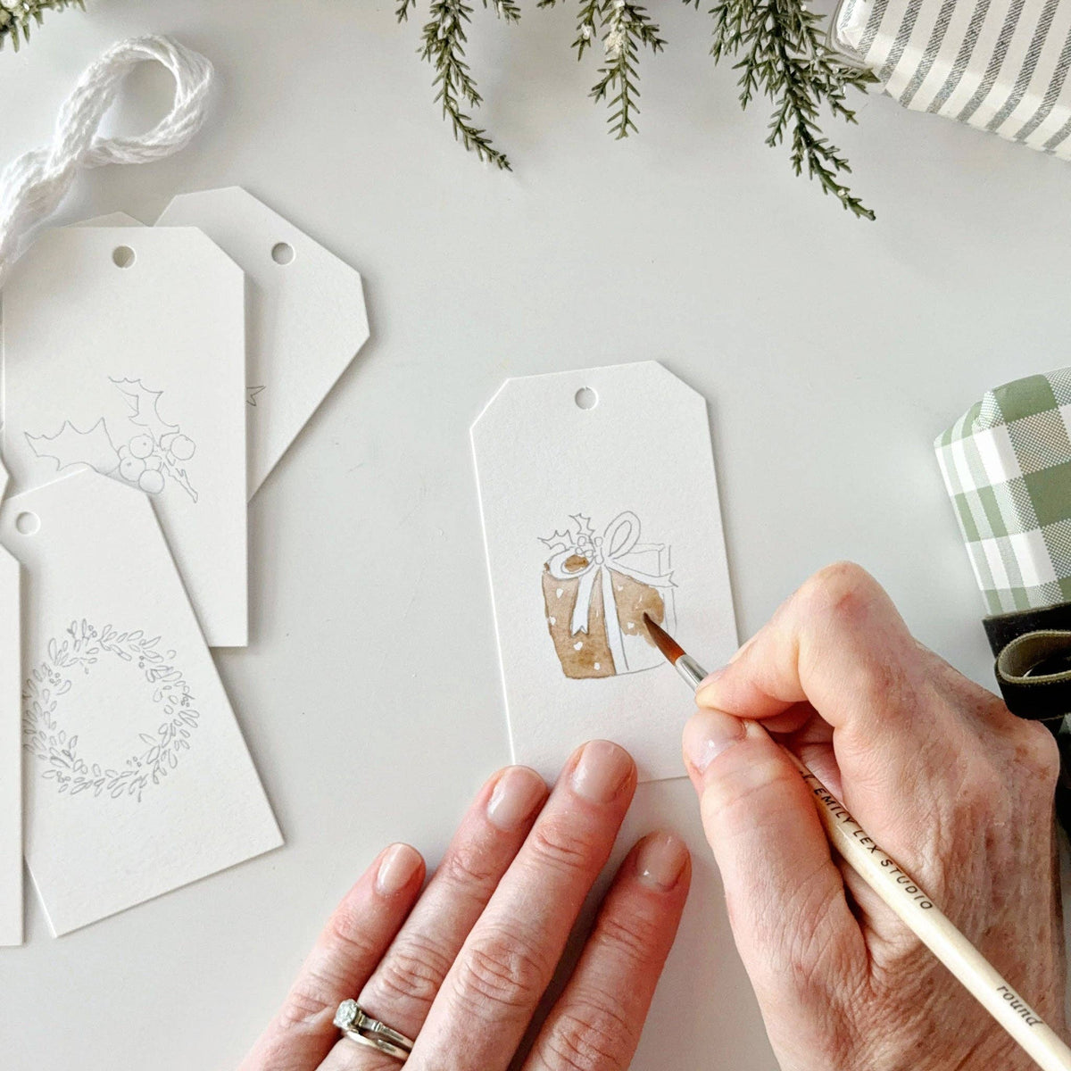 Classic christmas paintable gift tags