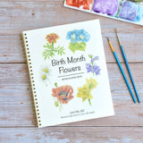 Watercolor workbook, Birth Month Flowers Watercoloring book