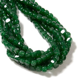 Emerald Green Color Dyed Jade Smooth Cube Beads Size 6-7mm 15.5'' Strand