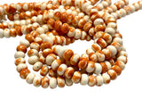 Orange and White Rain Flower stone beads Strands 6mm