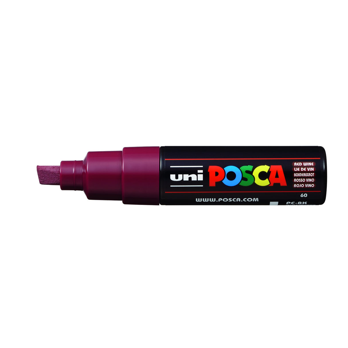 POSCA Paint Marker, PC-8K Broad Chisel, Red Wine