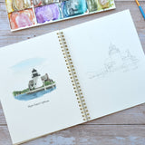 Watercolor workbook, Connecticut Themed Watercoloring book