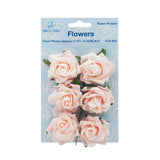 Foam Flowers (Roses) with wire, 2.17" 6-ct