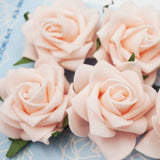 Foam Flowers (Roses) with wire, 2.17" 6-ct