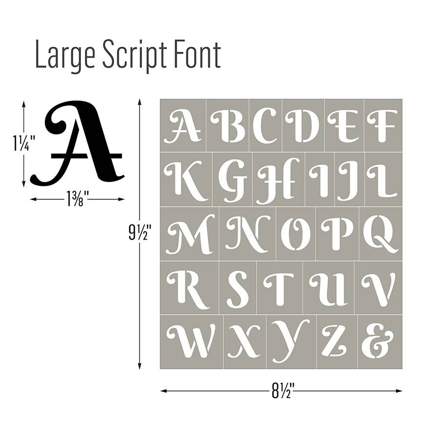 Folkart ® Script Adhesive Stencils - 3-Piece