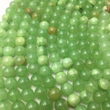 Green Flower Jade Smooth Round Beads 8mm 15.5" Strand