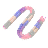 12-Multi-color Dyed Jade Smooth Rondelle Beads Size 5x8mm 15.3'' Strand