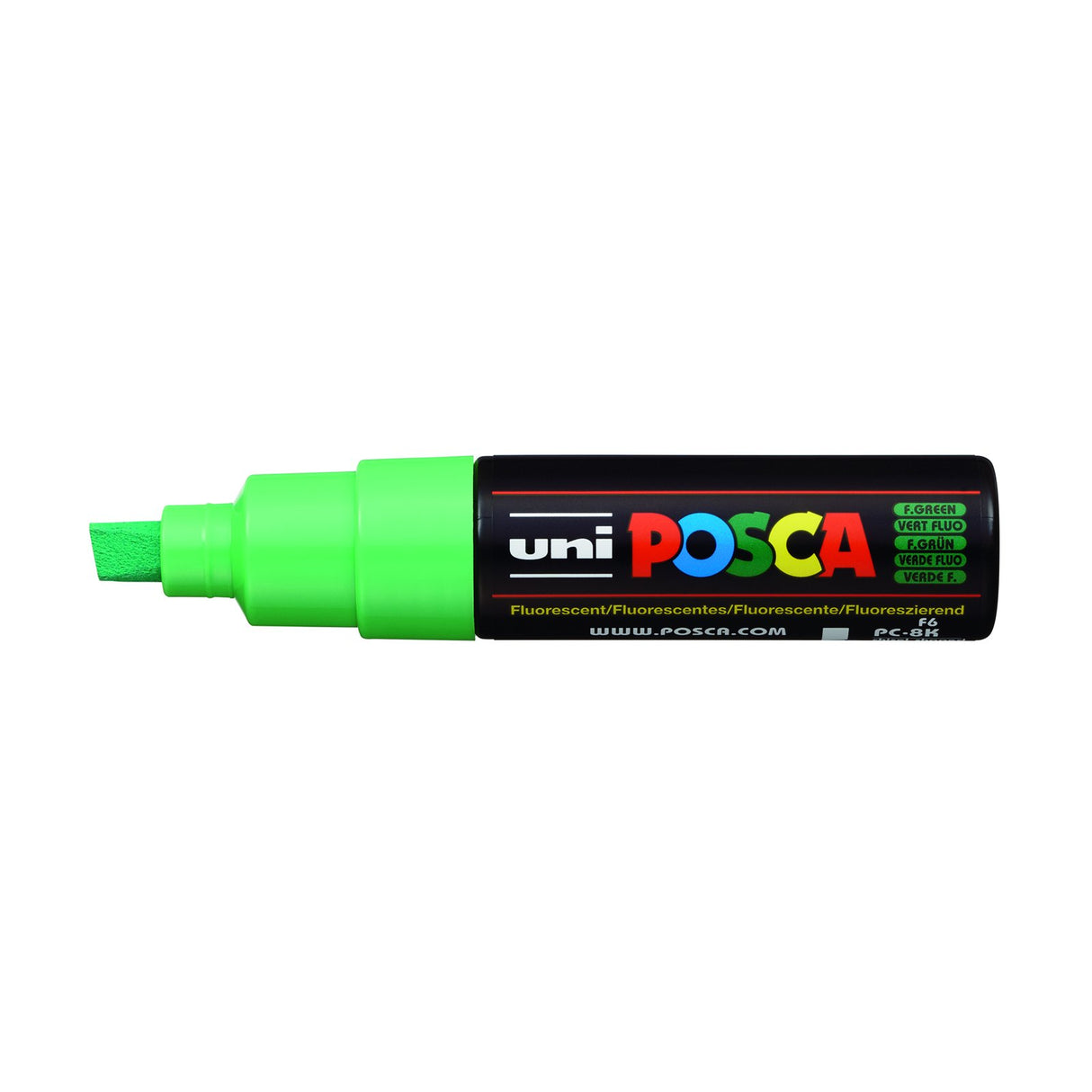 POSCA Paint Marker, PC-8K Broad Chisel, Fluorescent Green