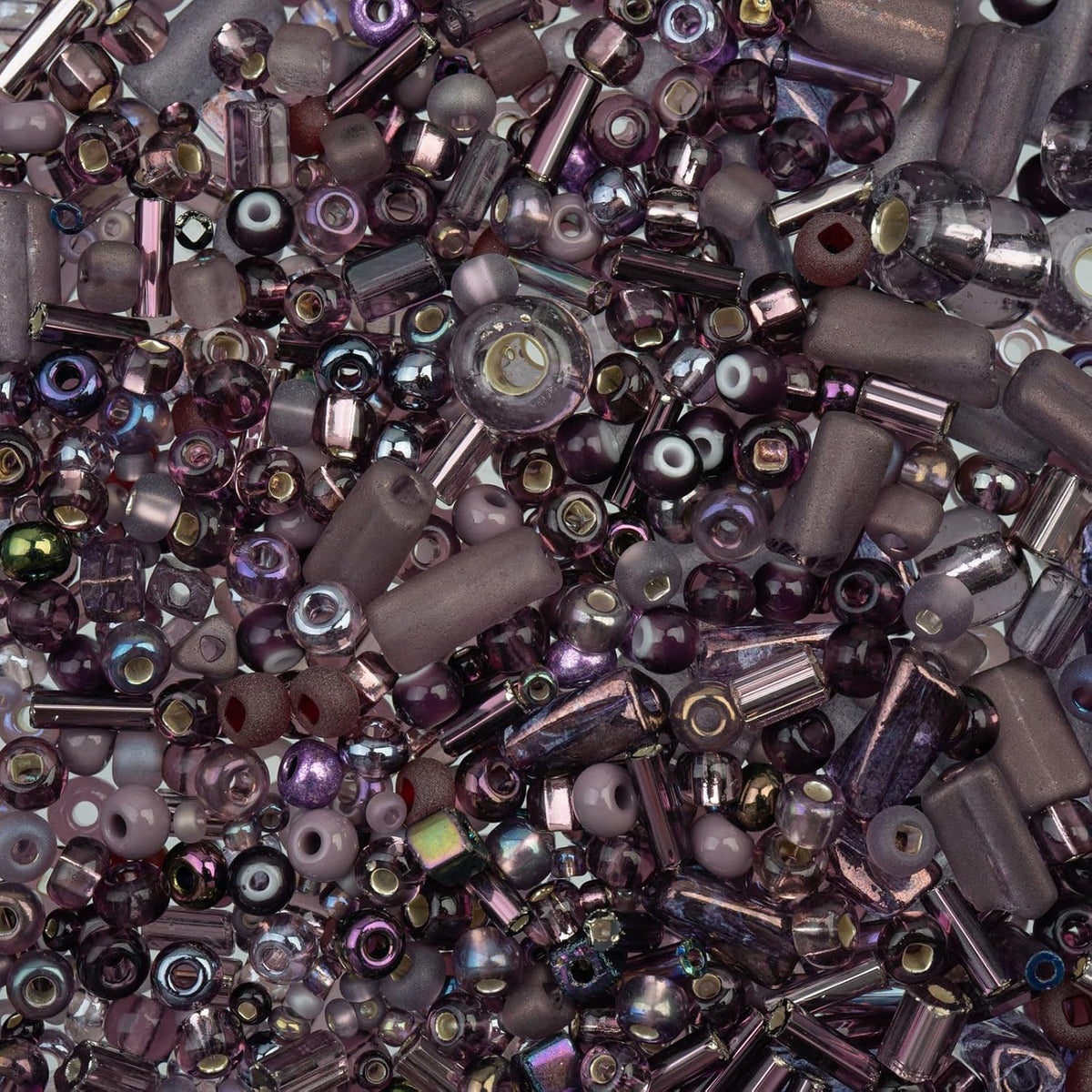 Czech Seed Bead 50g Purple Assorted Mix