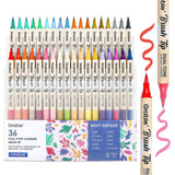 Grabie Dual Tone Brush Tip Acrylic Paint Marker Set of 36