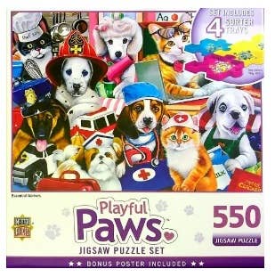 Playful Paws 550 Piece Jigsaw Puzzle w/ 4 Sorter Trays