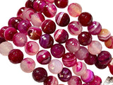 Faceted Pink Botswana Lace Agate 12mm Round Beads Strand,