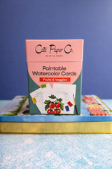 Paintable Watercolor Card Deck - Fruits and Veggies