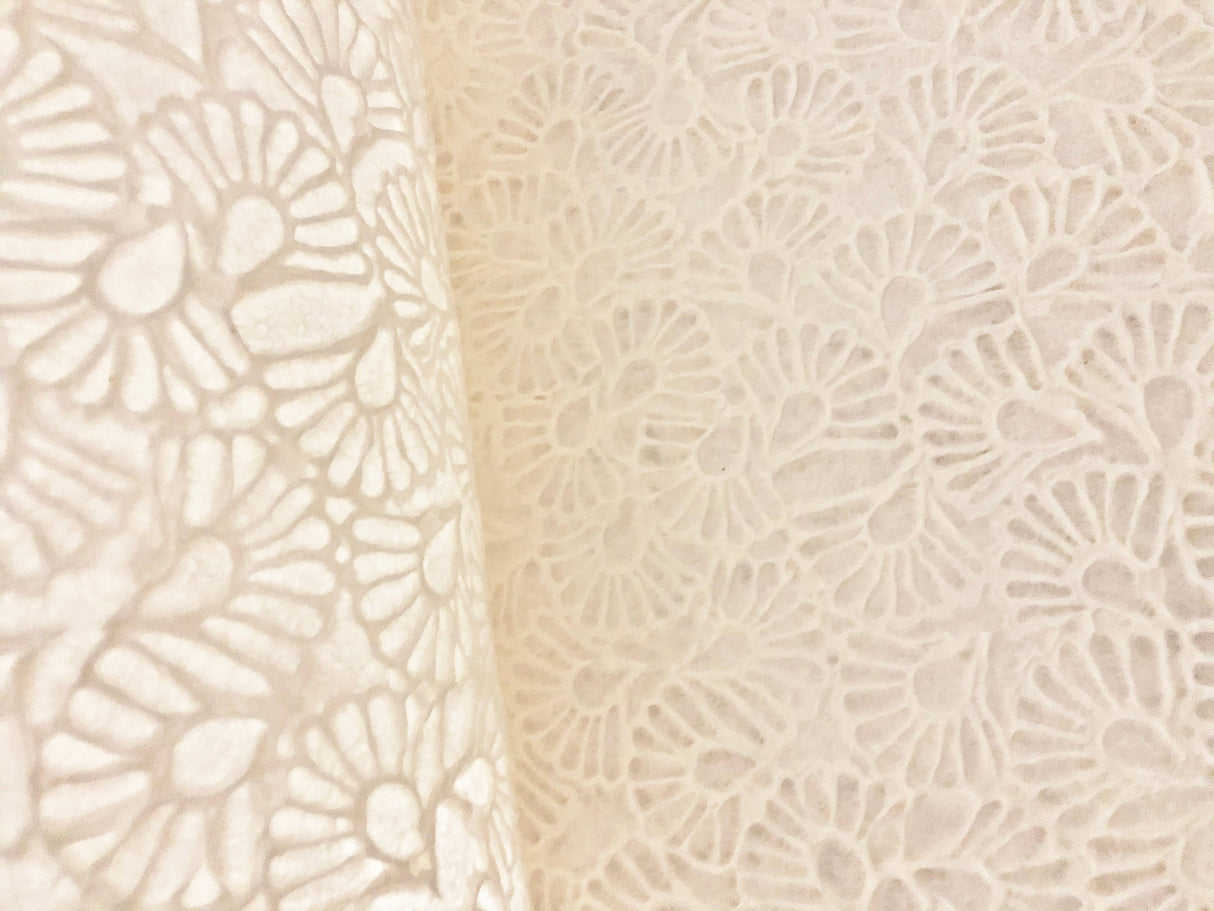 Embossed Swirled  Leaves Mulberry Paper
