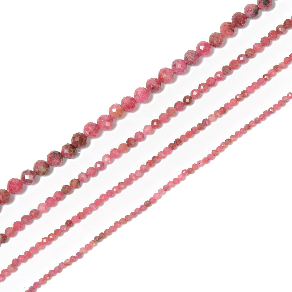 Natural Thulite Faceted Round Beads Size 2mm 3mm 4mm 6mm 15.5'' Strand