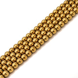 Gold Hematite Smooth Round Beads  15.5" Strand