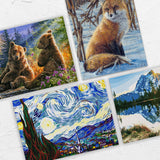 Figured'Art Paint By Number  Rolled Kit -Fox in the snow