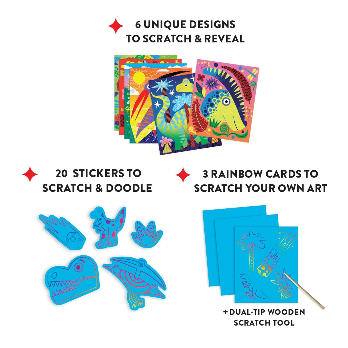 Mighty Dinosaurs Scratch Magic: Scratch & Sparkle Art Kit