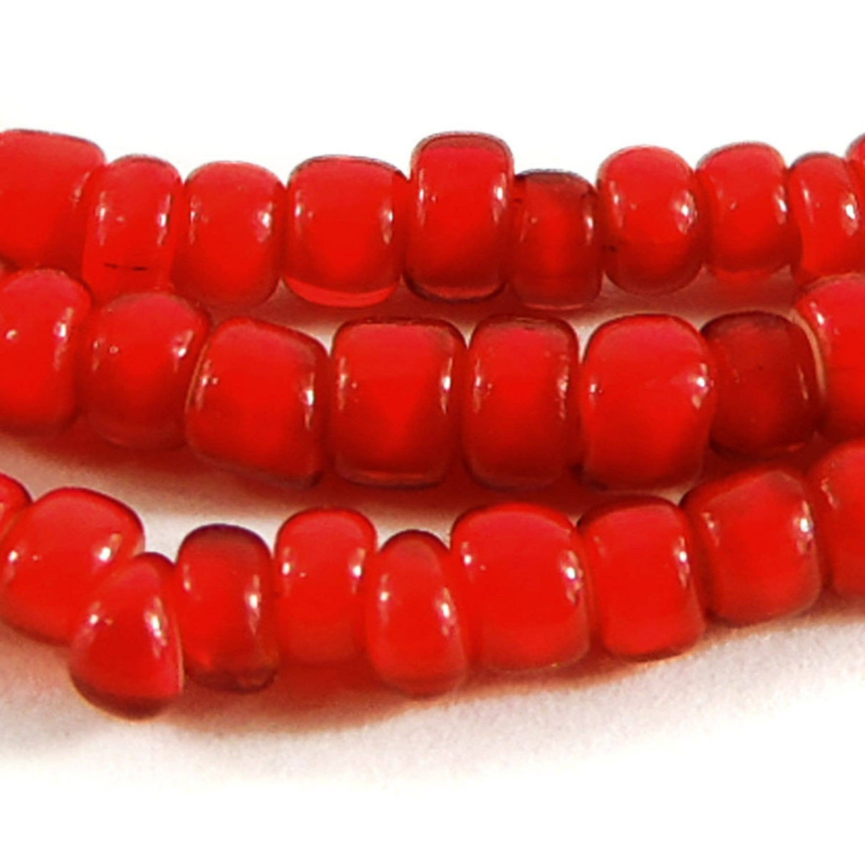 Old Red Whitehearts Venetian Trade Beads