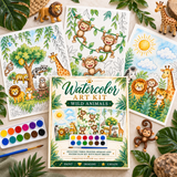 Watercolor Art Kit: Wild Animals Theme Designs