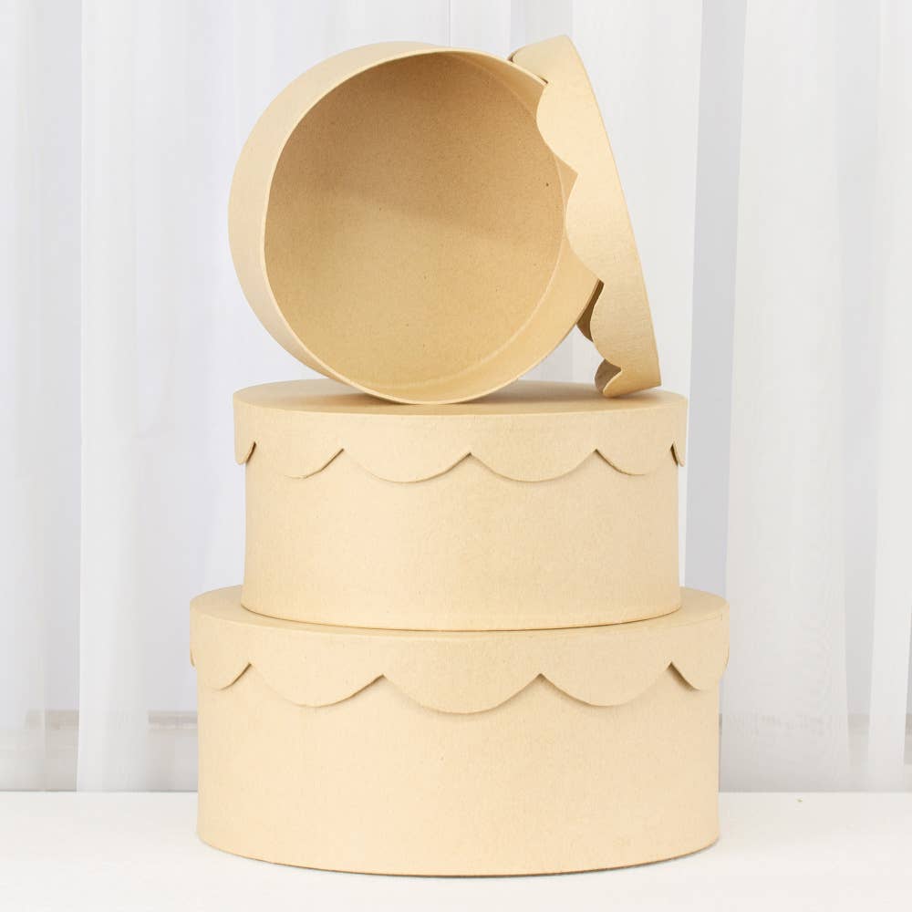 Premade Paper Mache Round Cake Box Large