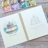Watercolor workbook, Connecticut Themed Watercoloring book