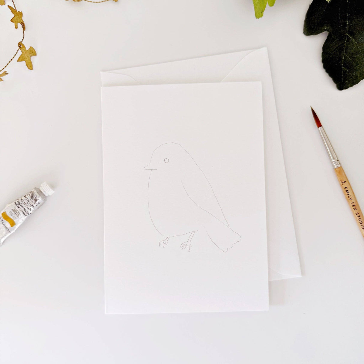 Backyard birds Emily Lex paintable notecards