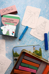 Paintable Watercolor Card Deck - Colorful Christmas