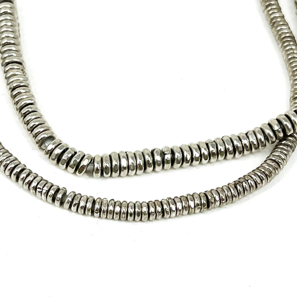 Silver Ethiopian Heishi Bead Strand