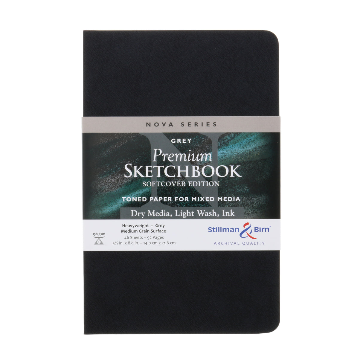 Stillman & Birn Nova Series Soft-Cover Sketchbook, Grey, 5.5 in x 8.5 in