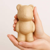 6" H Premade Unfinished Paper Mache Teddy Bear Figurine