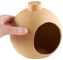 6" Paper Mache Open Diorama Ball Ornament with Front Hole