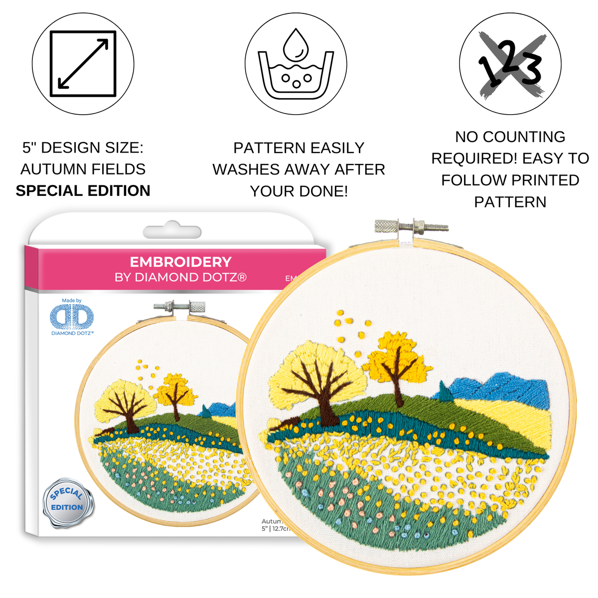 Diamond Dotz Autumn Fields Embroidery Kit - 5.0"
